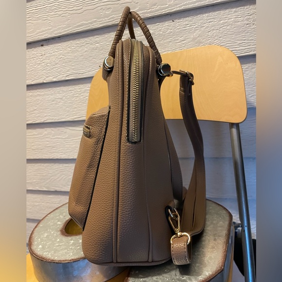 Taupe Convertible Backpack w Adjustable/Removable Strap - Picture 4 of 7